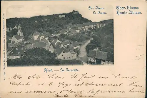 CPA Pfirt Elsaß Ferrette Stadtpartie 1899
