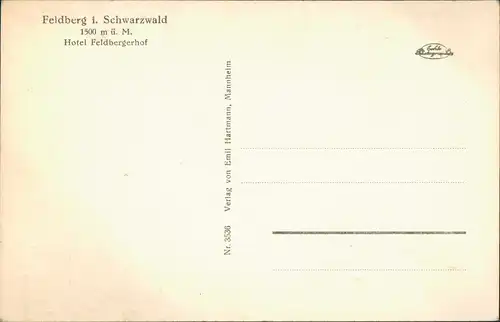 Feldberg (Schwarzwald) Hotel Feldbergerhof Feldberg (1500m) Schwarzwald 1930