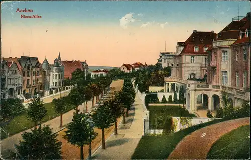 Ansichtskarte Aachen Nizza-Allee 1916