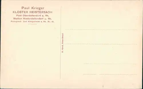 Ansichtskarte Oberdollendorf Kloster Heisterbach - Künstlerkarte 1922