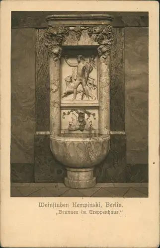 Ansichtskarte Berlin Weinstuben Kempinski - Brunnen im Treppenhaus 1911