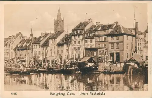 Königsberg (Ostpreußen) Калининград Untere Fischbrücke 1922