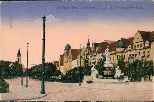 Ansichtskarte Koblenz Kaiser Wilhelm Ring Feldpost Franz Besetzung 1923