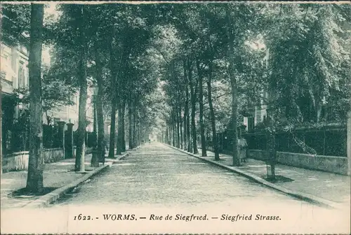 Ansichtskarte Worms Siegfriedstraße 1913