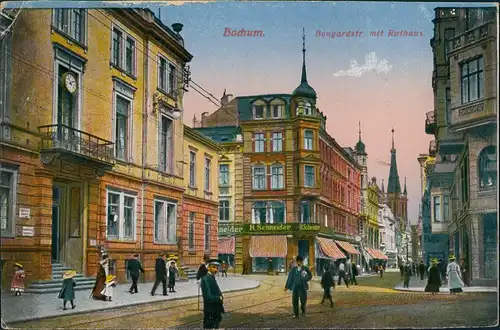 Ansichtskarte Bochum Bongardstrasse, Geschäft H. Schneider 1914
