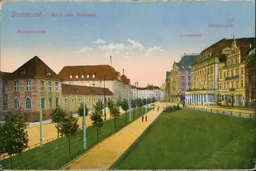 Ansichtskarte Dortmund Freistuhl Fürstenhof Löwenhotel 1918