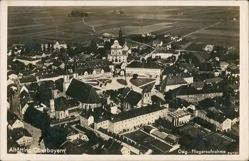 Ansichtskarte Altötting Luftbild Gasthof Münchner Hof 1934