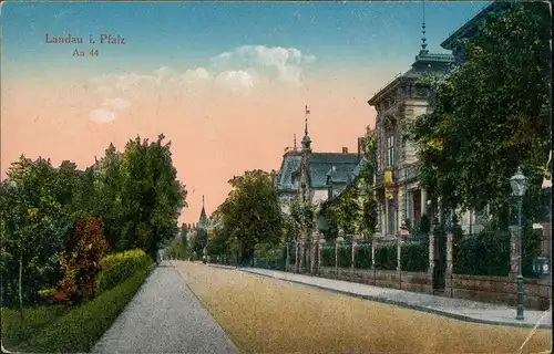 Ansichtskarte Landau in der Pfalz Straße An 44 Villen 1919