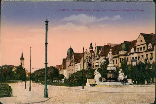 Ansichtskarte Koblenz Kaiser Wilhelm Ring, Denkmal 1914