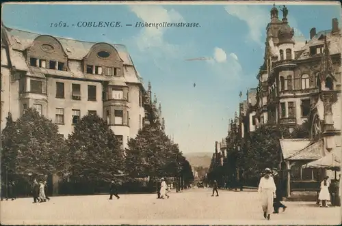 Ansichtskarte Koblenz Hohenzollernstraße 1923