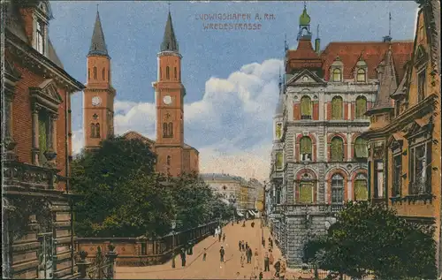 Ansichtskarte Ludwigshafen Wredestraße 1914