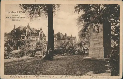 Ansichtskarte Landau in der Pfalz Nordring - Villen 1922