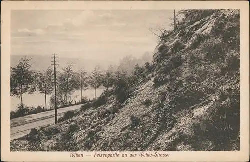 Ansichtskarte Witten (Ruhr) Felsenpartie an der Wetterstrasse 1922