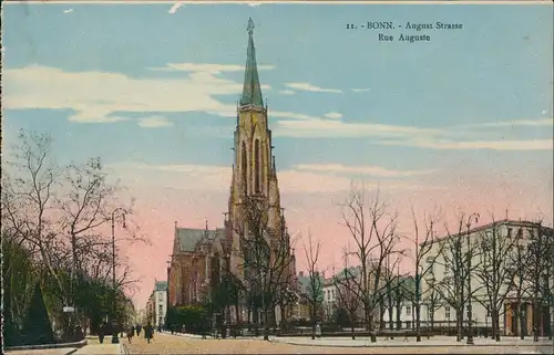 Ansichtskarte Bonn August Straße (color) 1924