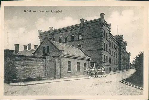 Ansichtskarte Kehl (Rhein) Kaserne Caserne Charlet Soldaten 1922