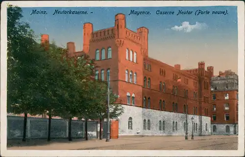 Ansichtskarte Mainz Mayence. Caserne Neutor (Porte neuve). 1923