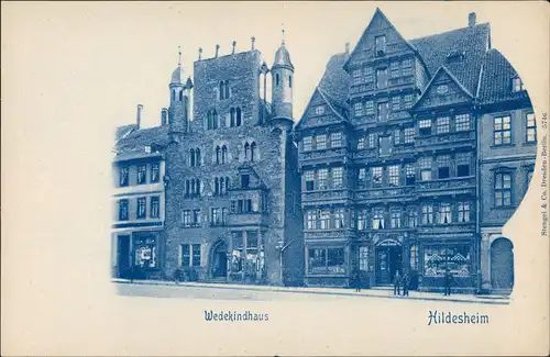 Ansichtskarte Hildesheim Wedekindhaus / Storrehaus Blaudruck 1906