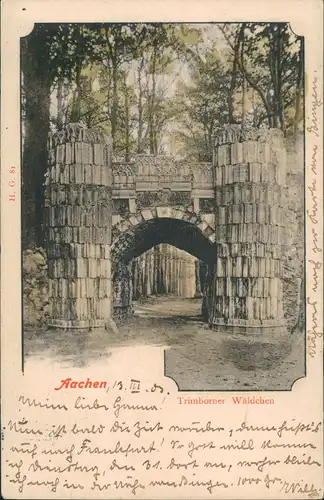 Ansichtskarte Aachen Trimborner Wäldchen 1903