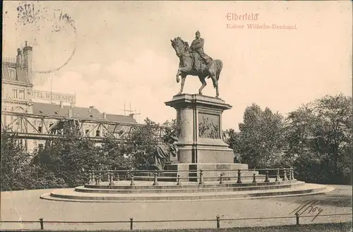 Ansichtskarte Elberfeld-Wuppertal Kaiser Wilhelm Denkmal, Hotel Weidenhof 1904