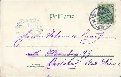 Ansichtskarte Loschwitz-Dresden Blick vom Burgberg 1901