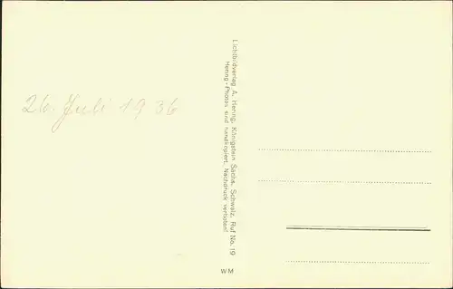 Königstein (Sächsische Schweiz) Festung Königstein vom Nordwestenm 1930