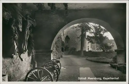 Ansichtskarte Meersburg Burg Meersburg - Kapellenhof Geschütze 1930