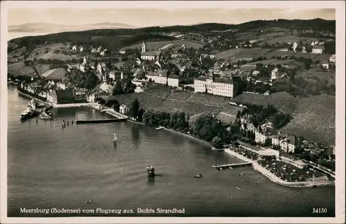 Ansichtskarte Meersburg Luftbild - Stadt Anleger 1930