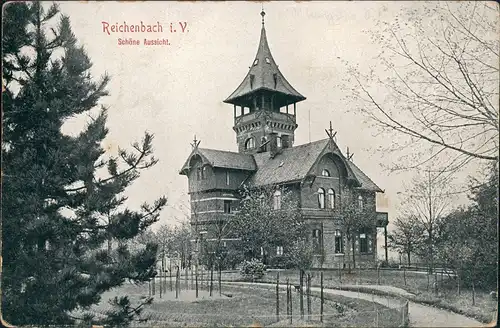 Ansichtskarte Reichenbach (Vogtland) Gaststätte "Schöne Aussicht" 1917