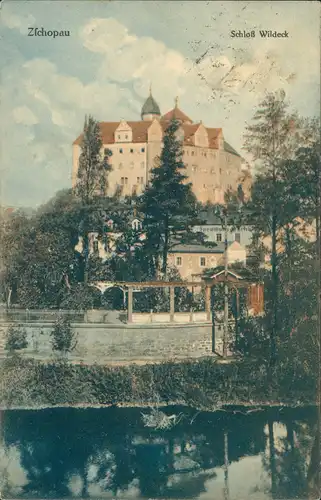 Ansichtskarte Zschopau Schloss Wildeck - Straße Spedition 1920