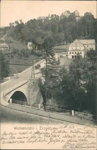 Ansichtskarte Wolkenstein Straßenpartie - Stadt 1904