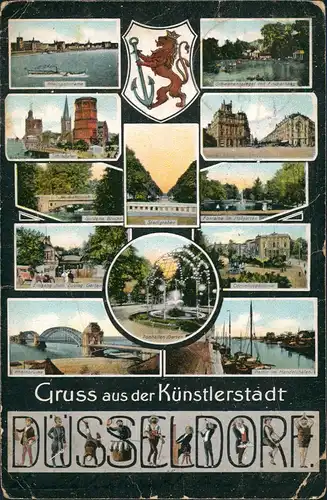 Ansichtskarte Düsseldorf Gruss aus der Künstlerstadt MB 1916