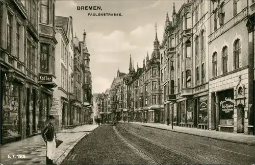 Ansichtskarte Bremen Faulenstraße Geschäfte Repro 1912/1972