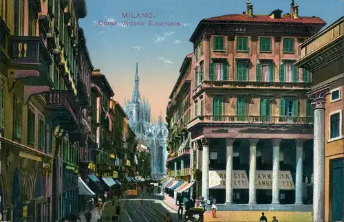 Cartoline Mailand Milano Corso Vittorio Emanuele 1913