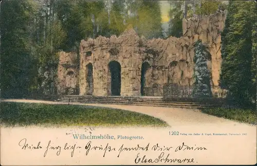 Ansichtskarte Bad Wilhelmshöhe-Kassel Cassel Plutogrotte 1904