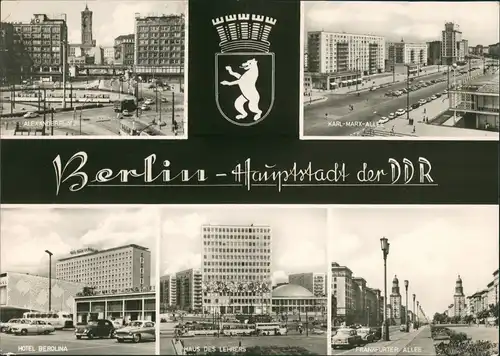 Ansichtskarte Mitte-Berlin Karl Marx Allee Alexanderplatz Bahnpost 1966