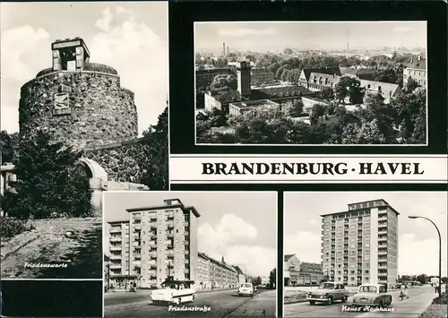 Ansichtskarte Brandenburg an der Havel Totale, Friedensstraße, Hochhaus 1967