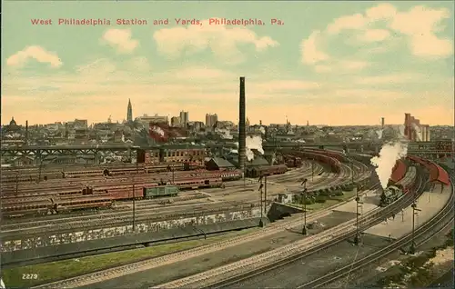 Philadelphia Railway Station and Yards, Bahnhof USA Amerika 1910
