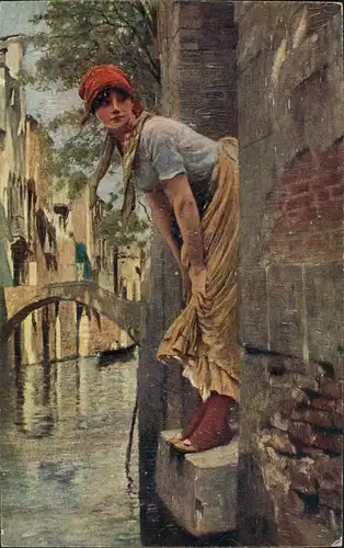 Künstlerkarte E. Titto "Marietta" ERPACO Kunst-Verlag, color 1910