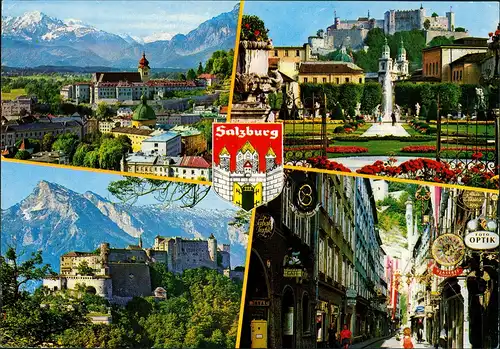Salzburg 4 Echtfotos Mehrbildkarte Salisburgo Salzbourg Austria 1991
