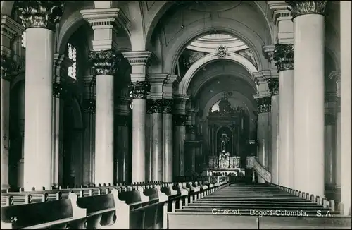 Postcard Santa Fe de Bogotá (D.C.) Catedral - Innen 1928