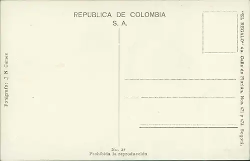 Postcard Santa Fe de Bogotá (D.C.) Basilica Primada - Straße 1928