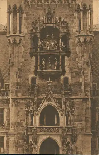 Ansichtskarte München Rathaus Figuren Spielwerk am Rathausturm 1923
