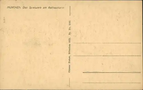 Ansichtskarte München Rathaus Figuren Spielwerk am Rathausturm 1923