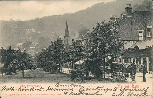Postcard Matlock Bath Panorama Teilansicht The Promenade 1904