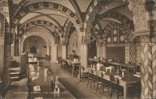 Buckfastleigh Abbey The Refectory Innenansicht Gesellschaftsraum 1920