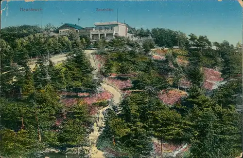 Ansichtskarte Hausbruch Hausbruch Sennhütte - gel. Bahnpost 1914   gelaufen mit Bahnpost Stempel Zug 355