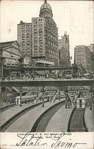 Manhattan-New York City Underground Railway Station, Brooklyn  Terminal 1906