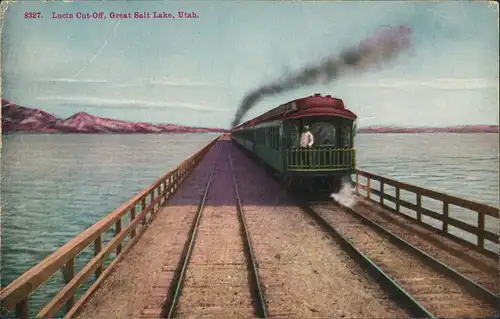 Salt Lake City Lucin Cut-Off Great Railway, Eisenbahn USA Amerika 1910