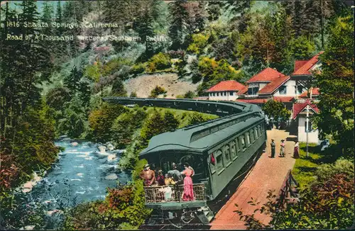 Kalifornien Railway Eisenbahn Shasta Springs Pacific Park-Eisenbahn 1920