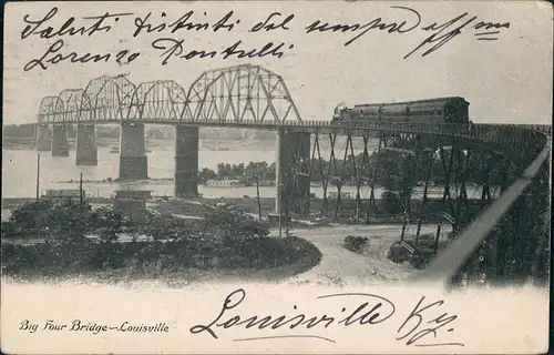 Louisville (Ky) Big Four Bridge, Eisenbahn-Brücke, Railway 1906